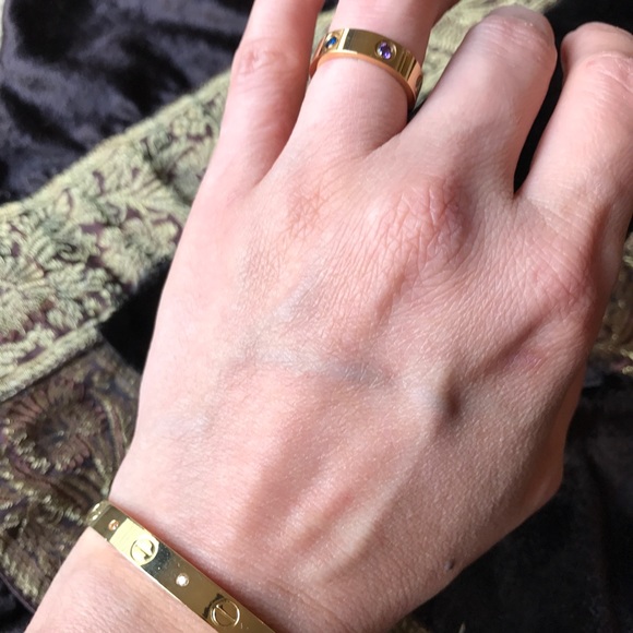 Beautiful set bangle & ring/multi color crystals - Picture 2 of 8